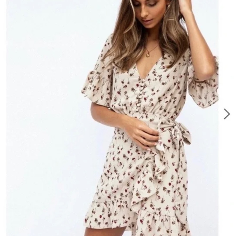 Sabo Skirt Floral Print Ruffle Mini Dress size M